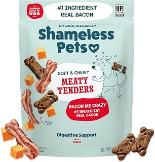 Shameless Pets Bacon Me Crazy Soft Chewy Dog Treats - Real Bacon #1 Ingredient, Grain-Free, Healthy for Small Medium Large Dogs 8oz