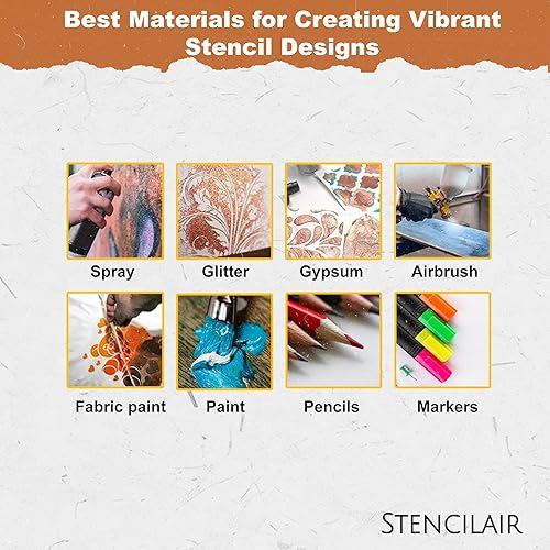 Miniatura 5 de Norse Viking Valknut - Plantilla reutilizable, resistente, flexible, de plástico transparente de 1 a 5.5 x 5.5 pulgadas, material de arte y