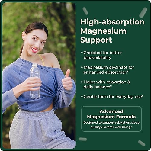 Miniatura 3 de Glicinato de magnesio hiperabsorbido 275 mg, ayuda natural para dormir, alivio del estrés, 90 cápsulas