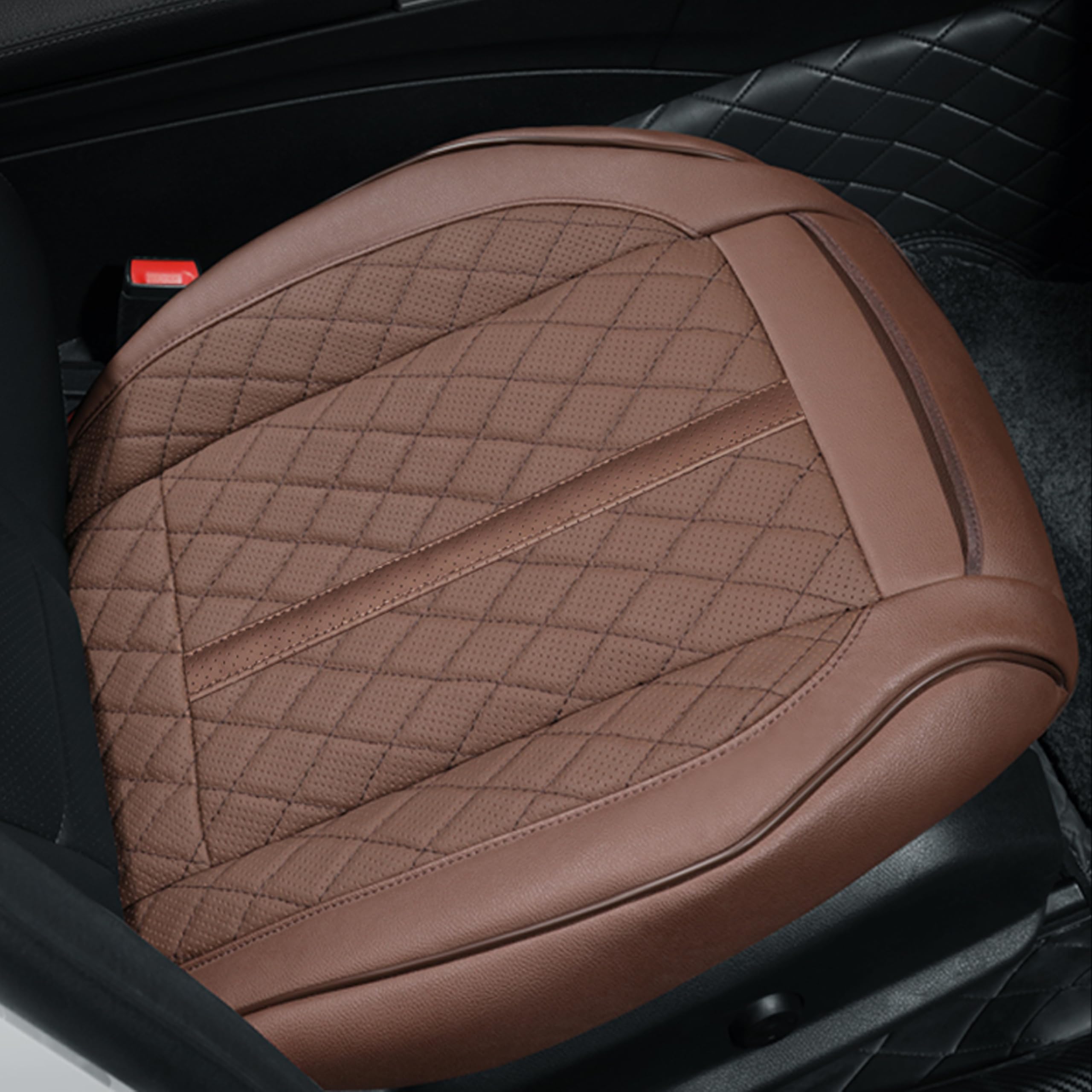 Coprisedile Auto Anteriore In Pelle PU, Singolo, Antiscivolo, Avvolgente, Con Tasca Portaoggetti, Impermeabile, Nero, Per La Maggior Parte Dei Veicoli - 4