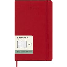 Moleskine 2026-27 18-Month Weekly Planner, Large, Scarlet Red, Hardcover