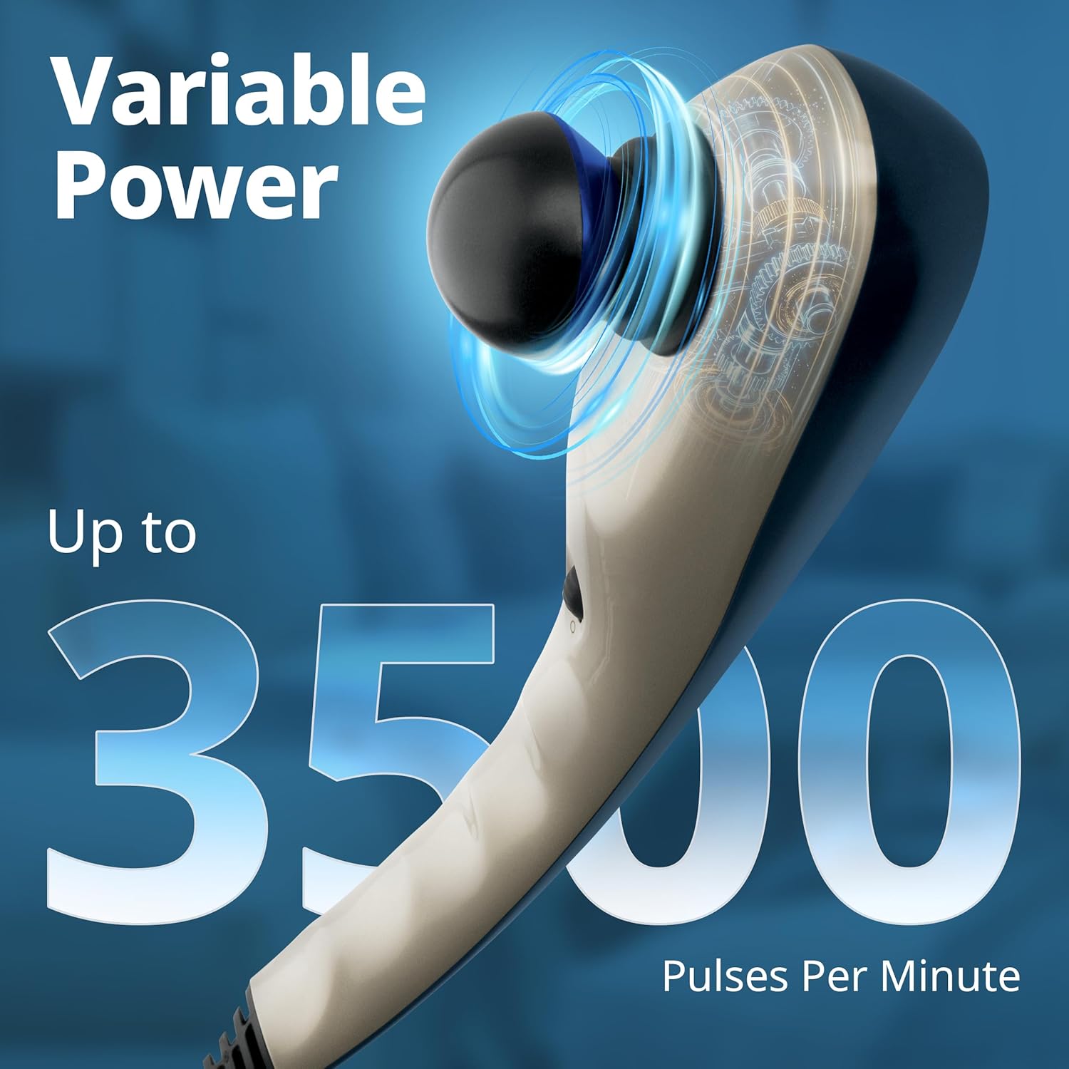 Wahl Deep Tissue Corded Long Handle Percussion Massager, Handheld Therapy with Variable Intensity to Relieve Pain in the Back, Neck, Shoulders, Muscles, & Legs, FSA Eligible, Model 4290-300