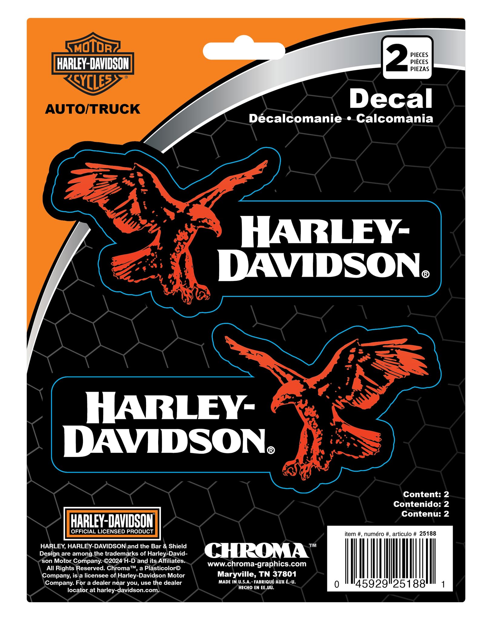 Amazon.com: CHROMA 025188 Harley-Davidson 2-Piece Right/Left Eagle