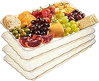 Vista 25 de Plasticpro - Bandejas de plástico para servir, rectangulares, 9 x 13 pulgadas, plato desechable para fiesta, 4 bandejas negras