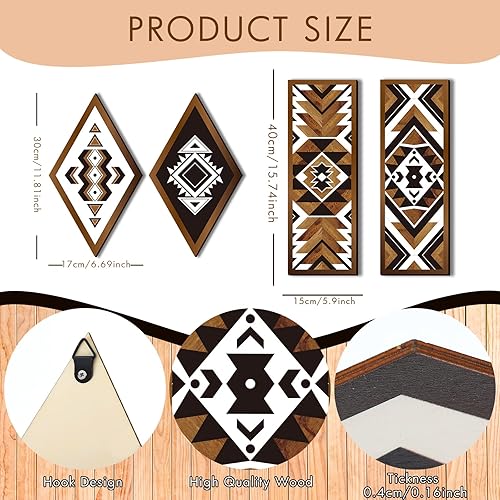 Miniatura 2 de Tatuo 6 piezas de decoración de pared azteca occidental para el hogar, marco del suroeste de granja, bohemio, moderno, impresiones artísticas