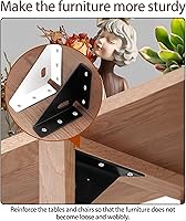 Vista 5 de 4 piezas de juntas de refuerzo resistentes, código de esquina trapecio, soportes de esquina de soporte, sujetadores de juntas de soporte de estante