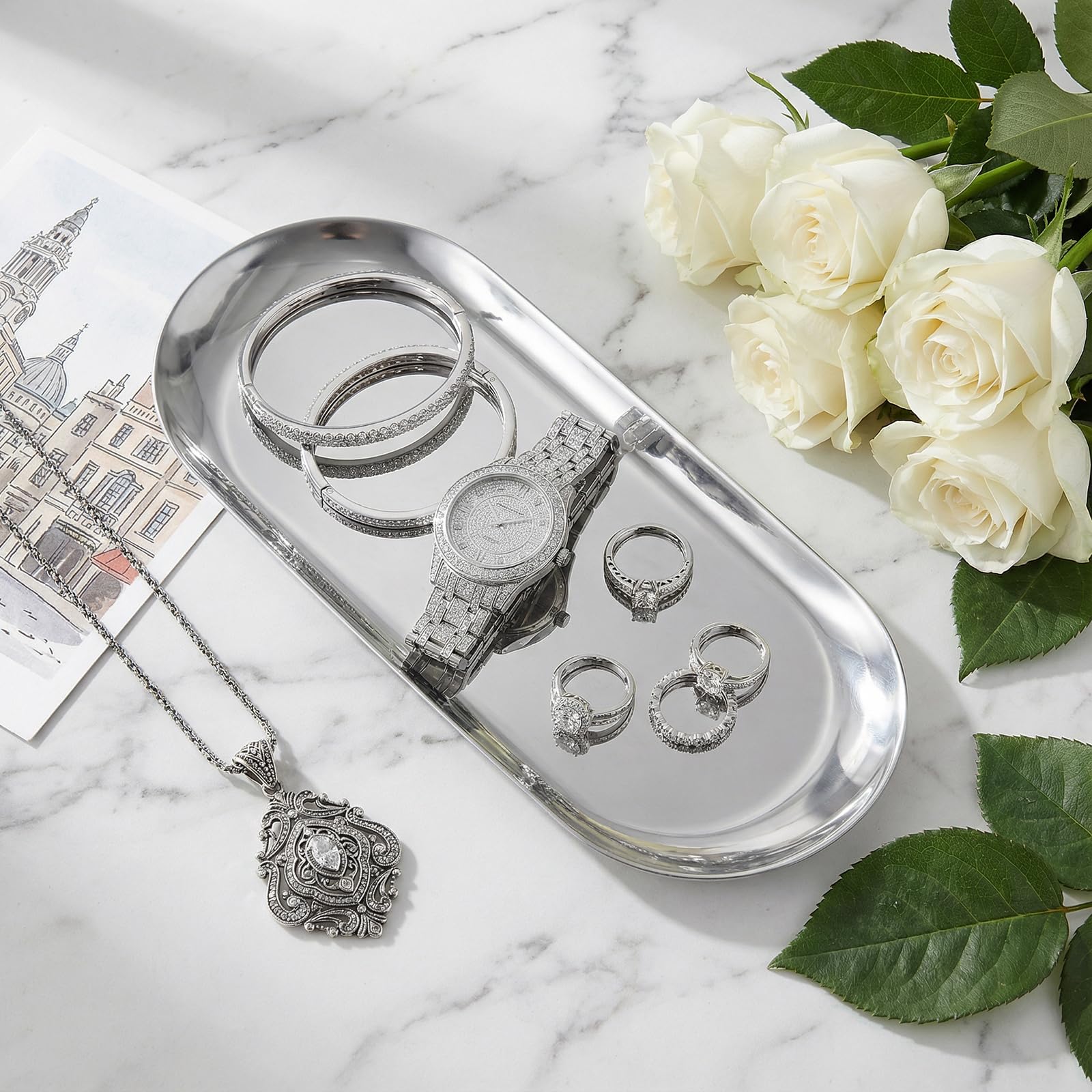 silver dresser tray Jewelry Trays & Vanity Trays: Engravable