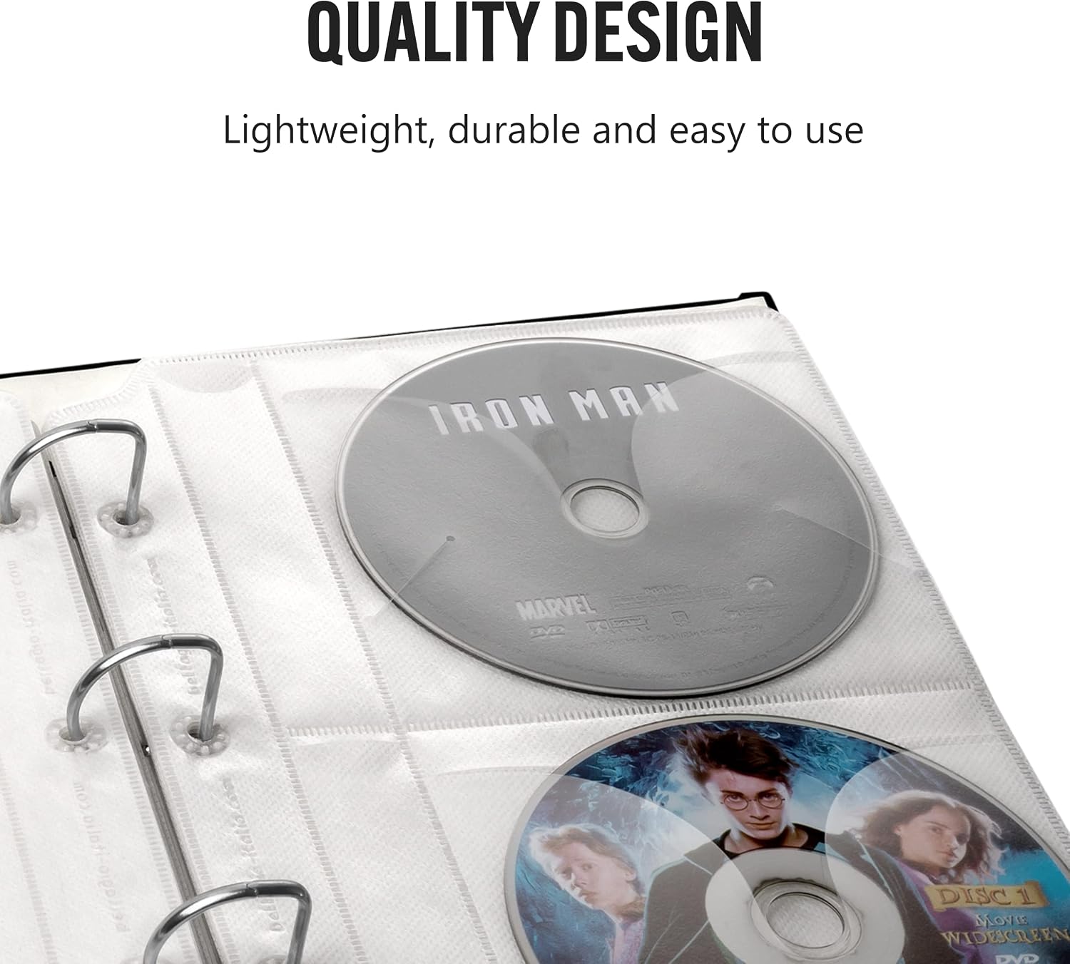 Bellagio-Italia Insert Sheets for CD/DVD Storage Binder - Holds DVDs, CDs, Blu-Rays & Video Games - Acid-Free Binder Organizer Sheets - 1 Pack (8 Sheets)