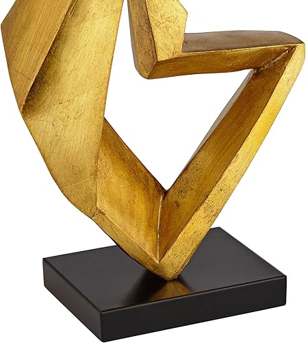 Miniatura 5 de Possini Euro Design Zeus - Lámpara de mesa auxiliar moderna de 29 1/2 pulgadas de alto, acabado escultórico de hoja dorada, sala de estar,