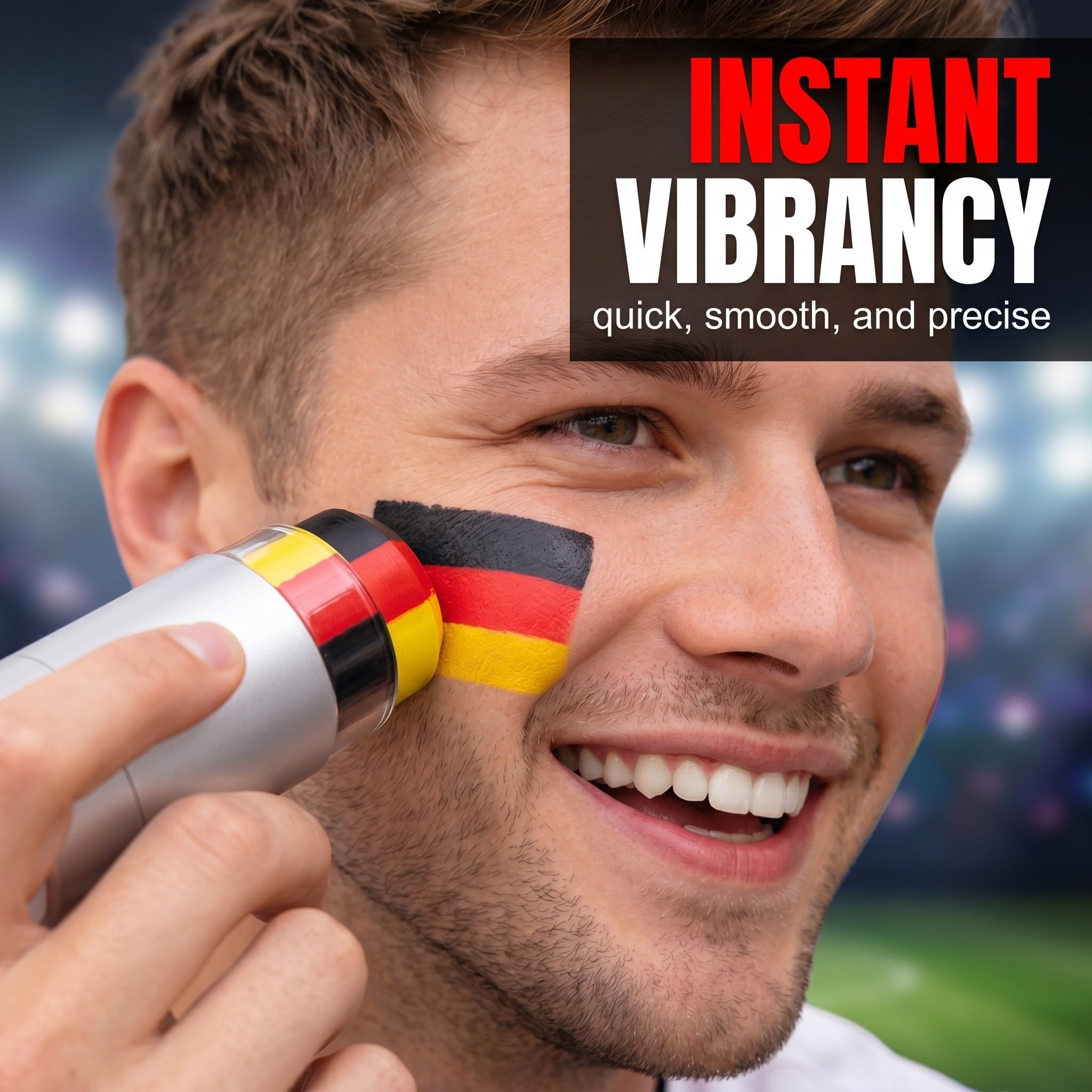 Pack De 2 Pinturas Faciales De La Bandera De Alemania – Stick De Maquillaje Negro, Rojo Y Amarillo, Fórmula Lavable Y Segura, Perfecta Para Fans De Fútbol, Mundial Y Eurocopa