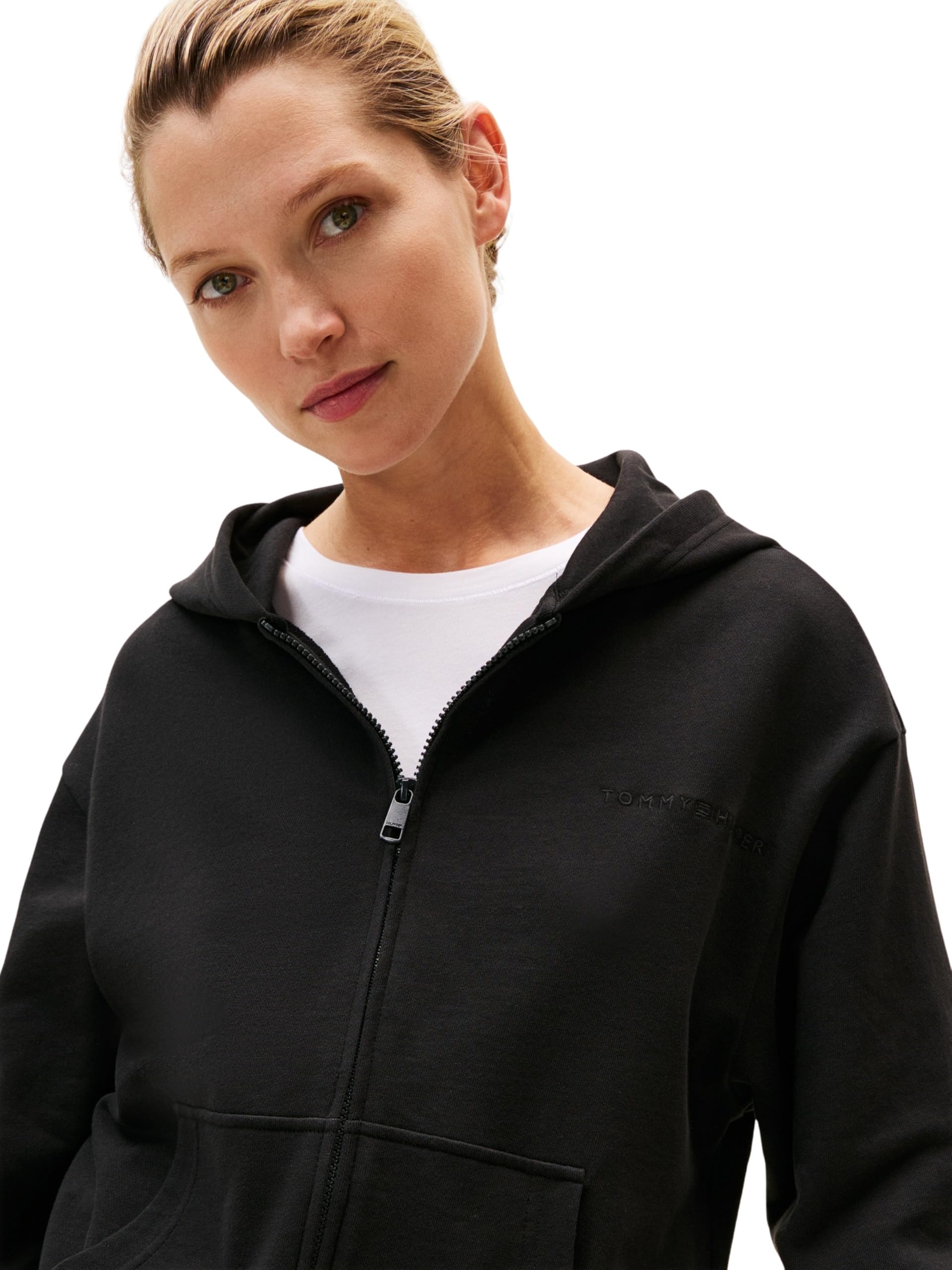 Tommy Hilfiger Damen Hoodie mit Reißverschluss Full Zip mit Kapuze