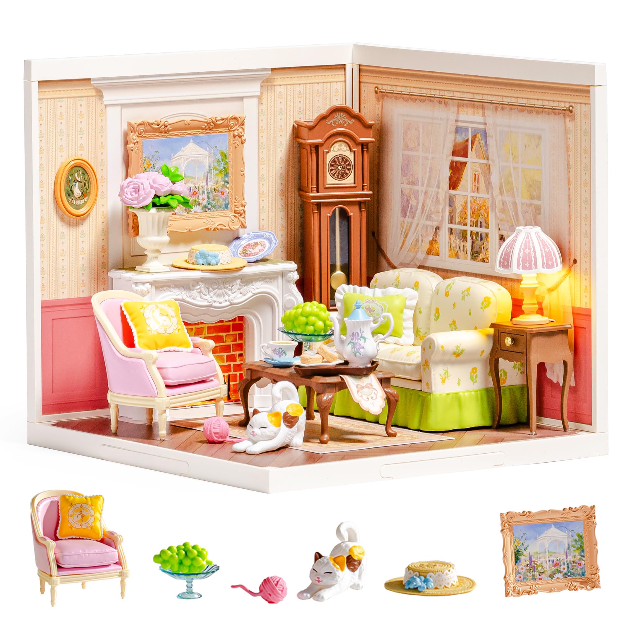 Photo 1 of ?ROBOTIME Super Creator Kits, Plastic Mini House, Expandable Plastic Craft, DIY Miniature House Kit with LED for Adults, Building Set for Creative Play Unique Hobby Gift (Farmhouse Kitchen)