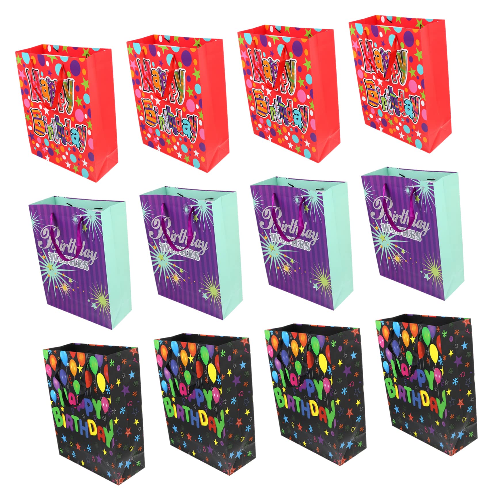 Bolsa de Obsequio de Papel Recubierto con Asas 12 Piezas