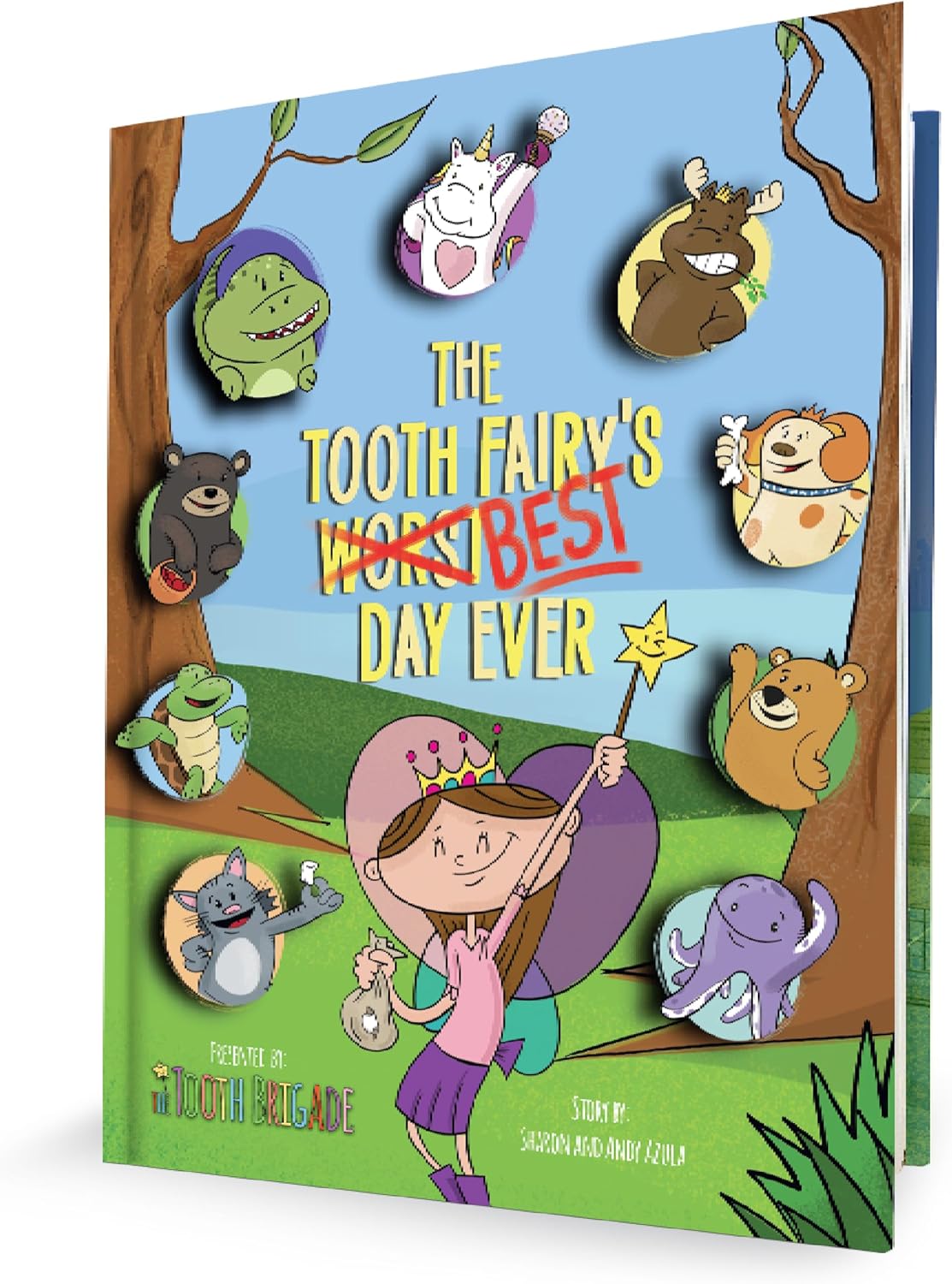 Rebel Dinosaur Tooth Fairy Pillow and Book Bundle | 8" Plush with Pocket for Lost Teeth & Hardcover Storybook w/Tracker, Q&A for Boys Girls Children of All Ages