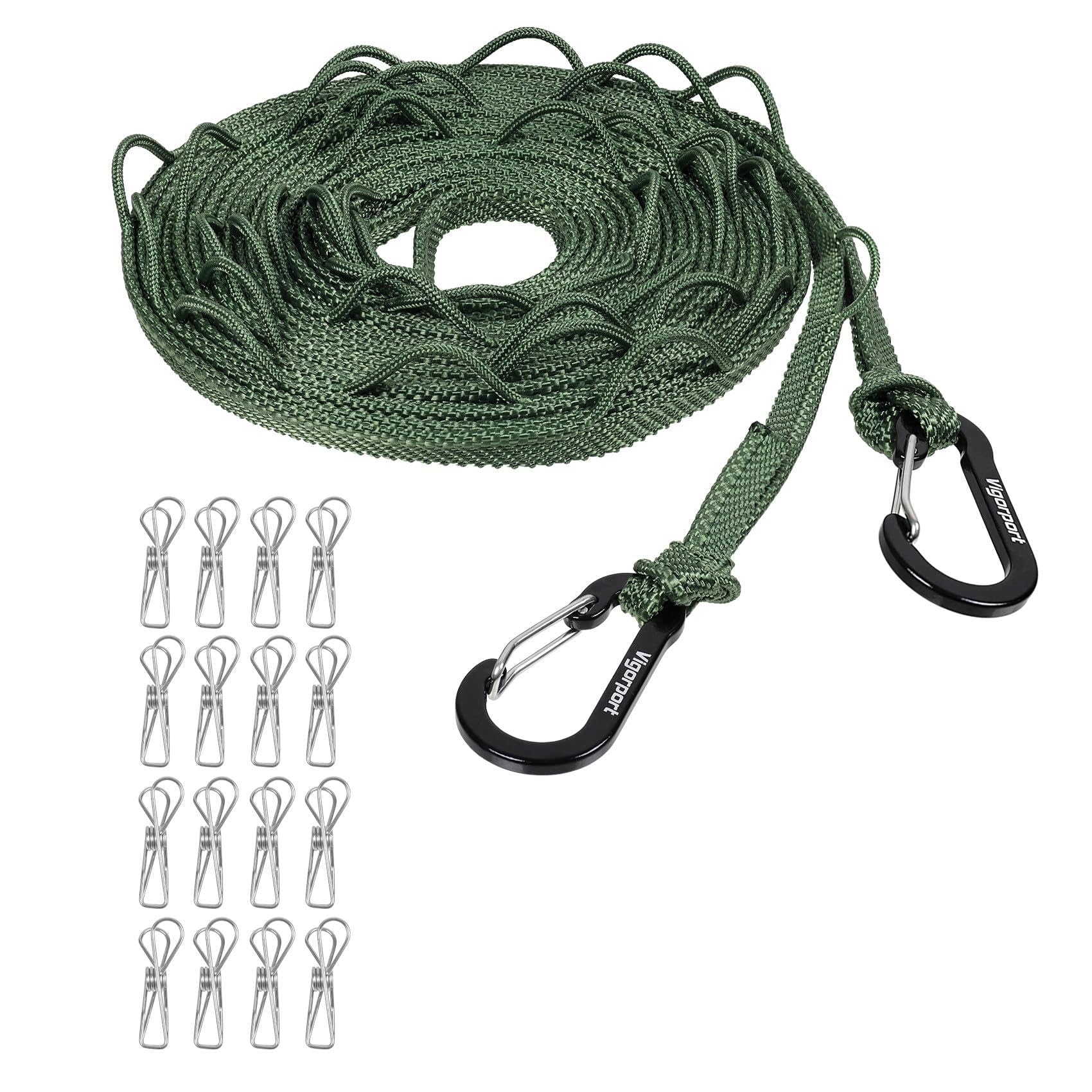 Vigorport Portable Travel Clothesline, Clothes Drying Line with Hang Loop