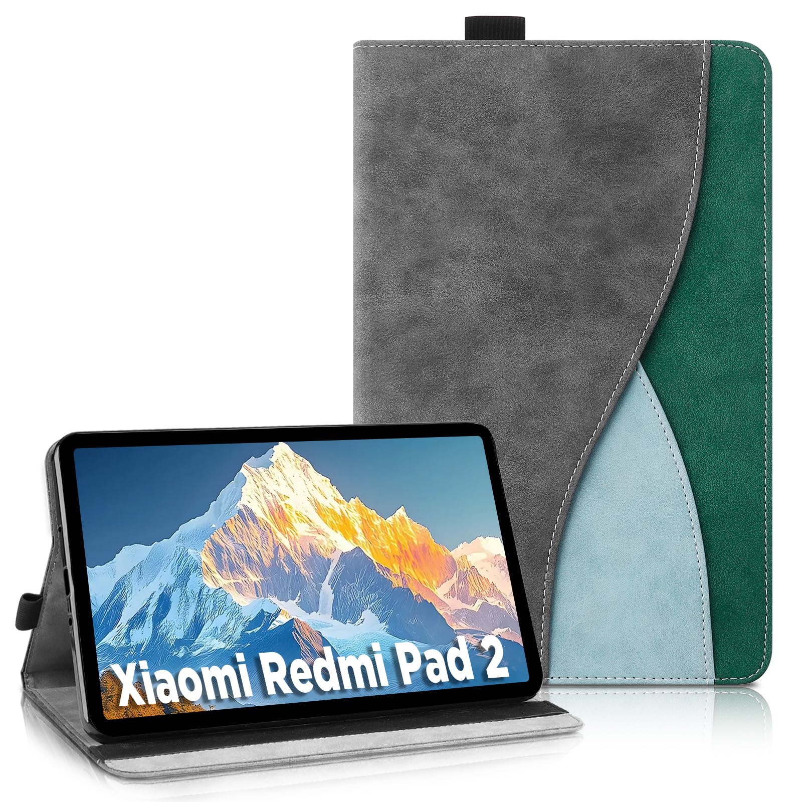 AsWant Custodia per Xiaomi Redmi Pad 2 (2025) 11 Pollici- Pelle Ultra Sottile PU Case con Funzione Stand Tablet Protettiva Cover Redmi Pad 2 (Grigio Scuro)