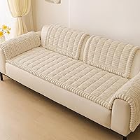 Vista 9 de hyha Funda para sofá de perros, lavable, antideslizante, mullida y apta para mascotas para sofá de 3 cojines, funda gruesa y suave, protector