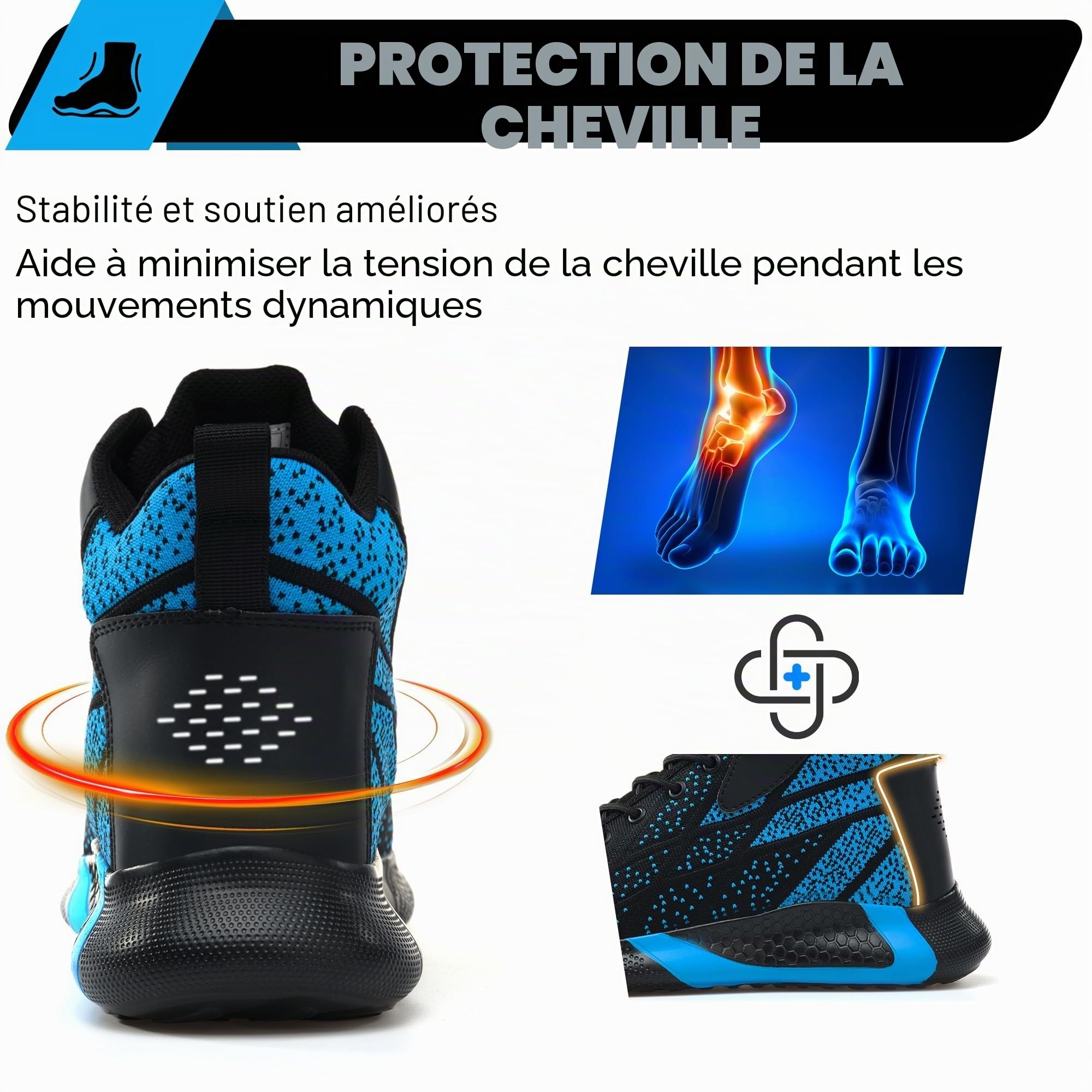 Chaussures de Sécurité Hommes Femmes Montante Basket de Sécurité Haute Légère Chaussures de Travail Embout Acier Confortable 35-48 EU