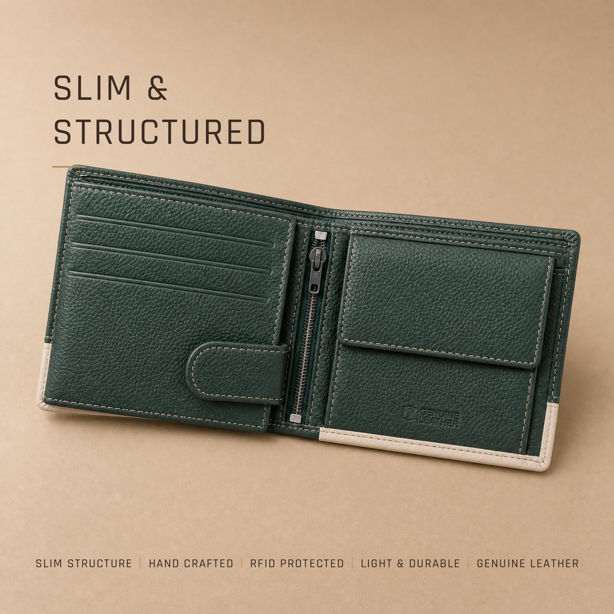 Urban Forest Seattle Leather Wallet - Men's Dual Color -4 Urban Forest Seattle Leather Wallet - Men's Dual Color -4