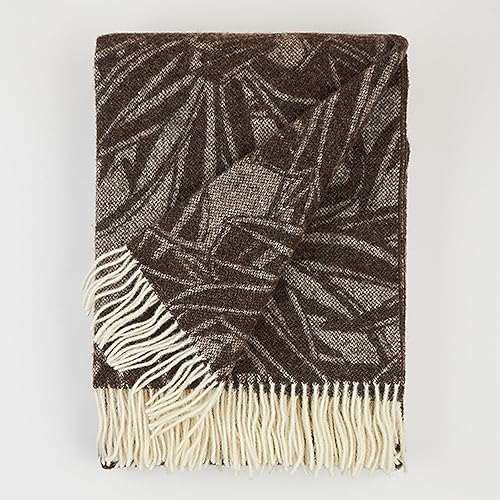 Miniatura 2 de Manta de lana  100% lana de Nueva Zelanda  Perfecta para el hogar y al aire libre  Manta de lana virgen con flecos de 55 x 79 pulgadas (55.1 x 78.7