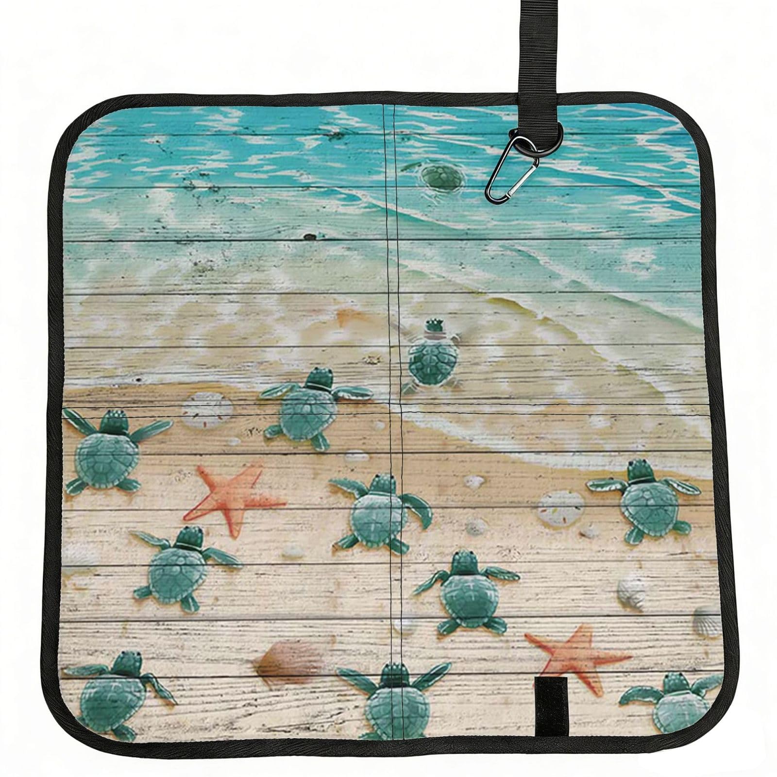 ERCgad Sea Turtle Starfish Print Foldable Seat Cushion Portable Chair Pad Lightweight Travel Outdoor Office Home