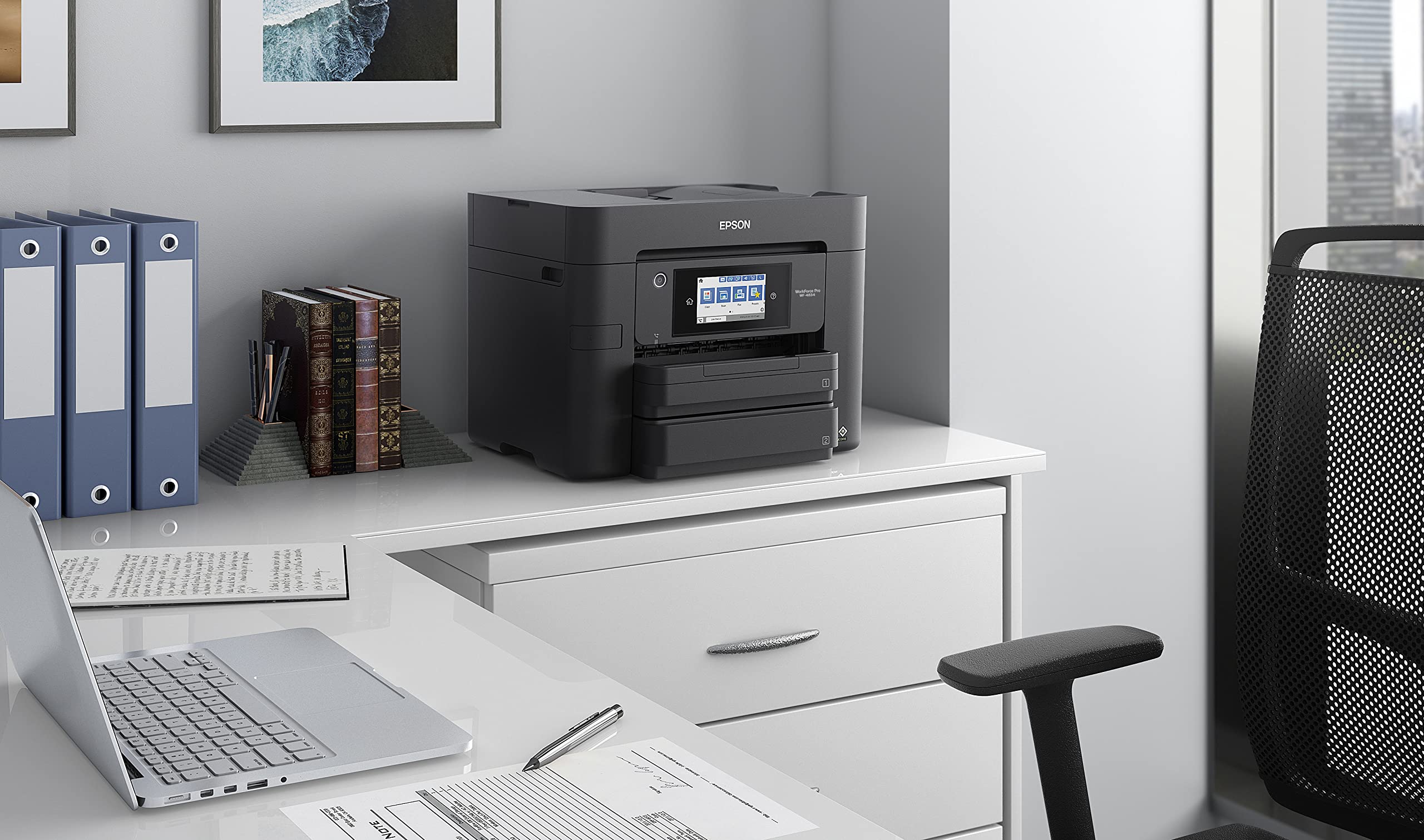 Epson Workforce Pro WF-4834 Wireless All-in-One Printer with Auto 2-Sided Print, Copy, Scan and Fax, 50-Page ADF, 500-sheet Paper Capacity, and 4.3" Color Touchscreen