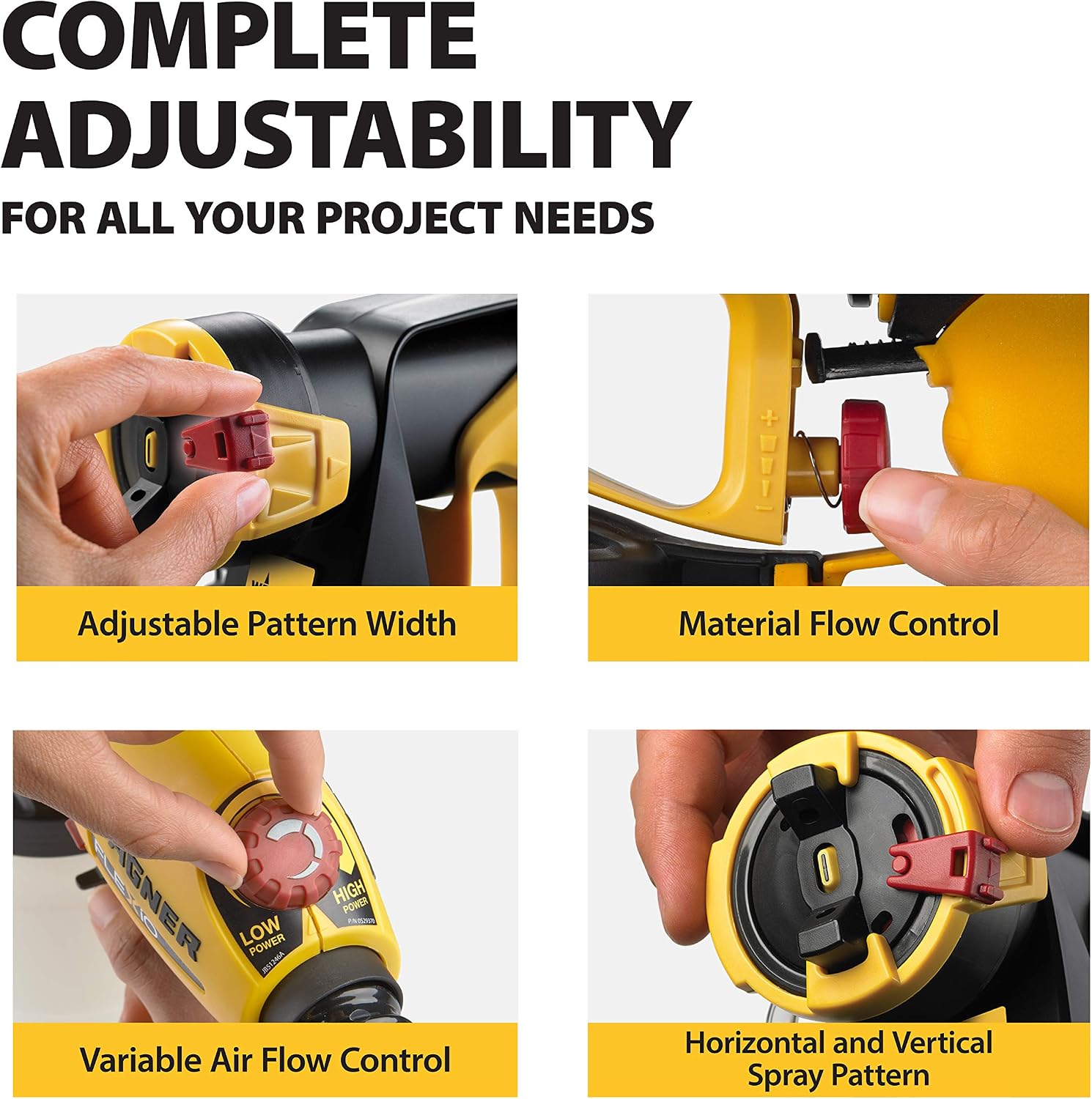 Wagner 0529021 FLEXiO 890 Stationary HVLP Paint Sprayer, Sprays Unthinned Latex, Includes Two Nozzles, iSpray Nozzle and Detail Finish Nozzle, Complete Adjustability for All Needs