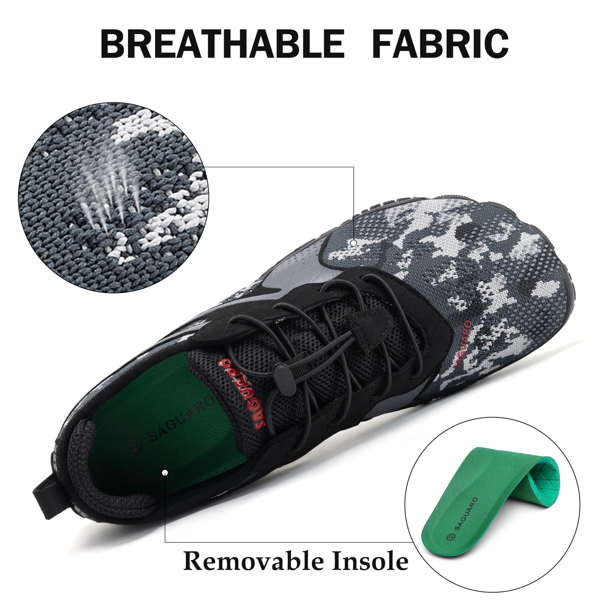 SAGUARO Uomo Donna Scarpe Barefoot Minimaliste Leggere Comod Scarpette da Trekking Trail Running GR.35-48