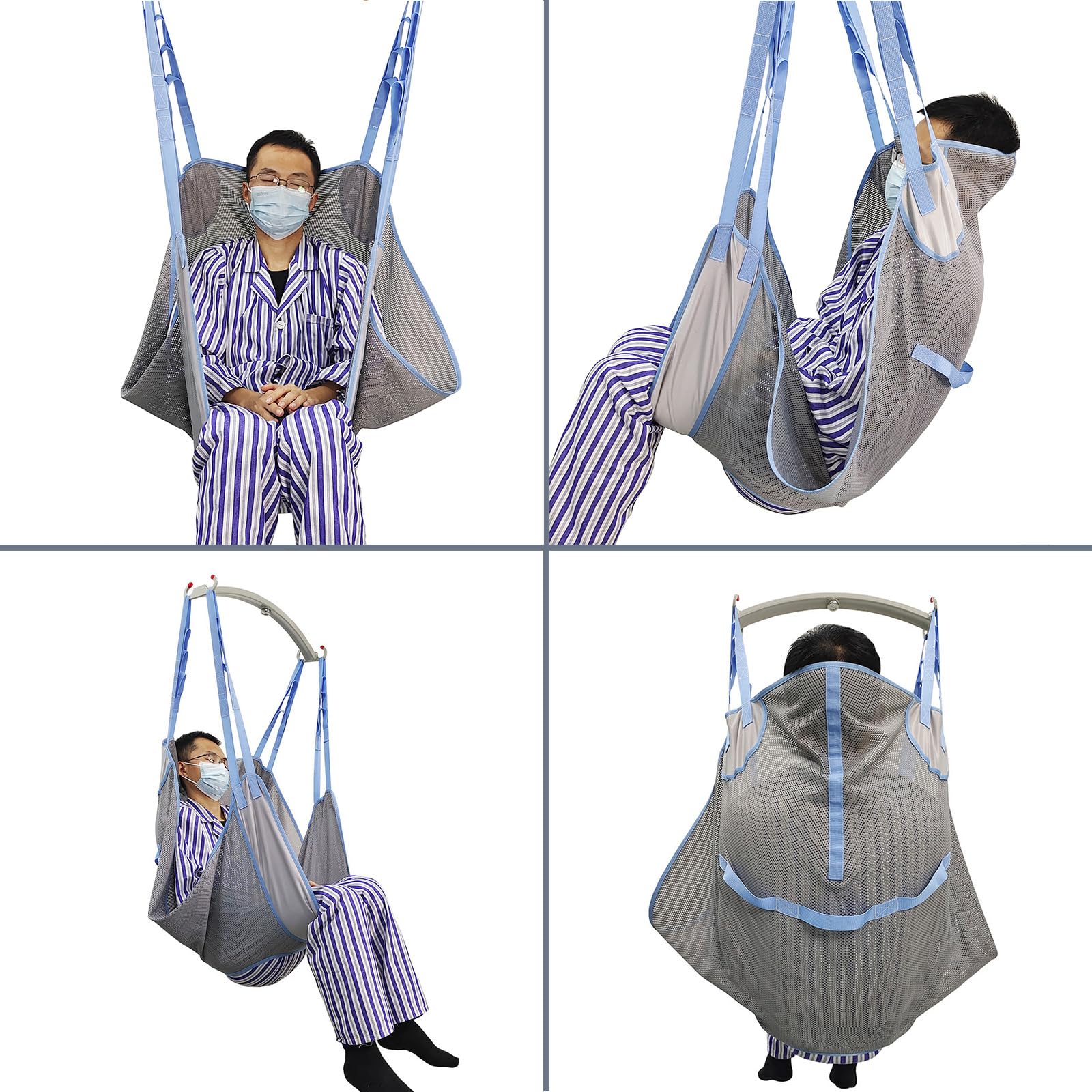 Arnés de Transferencia con Tela de Malla, arnés Universal para el Cuerpo Entero para Inodoro con Abertura para Inodoro, arnés de elevación para Pacientes, Capacidad de Peso de 500 Libras,XXL
