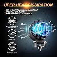 Vista 5 de Luces antiniebla LED para conducción de motocicleta, focos redondos de 3 pulgadas, faros antiniebla, luces delanteras auxiliares de 12 V 24 V