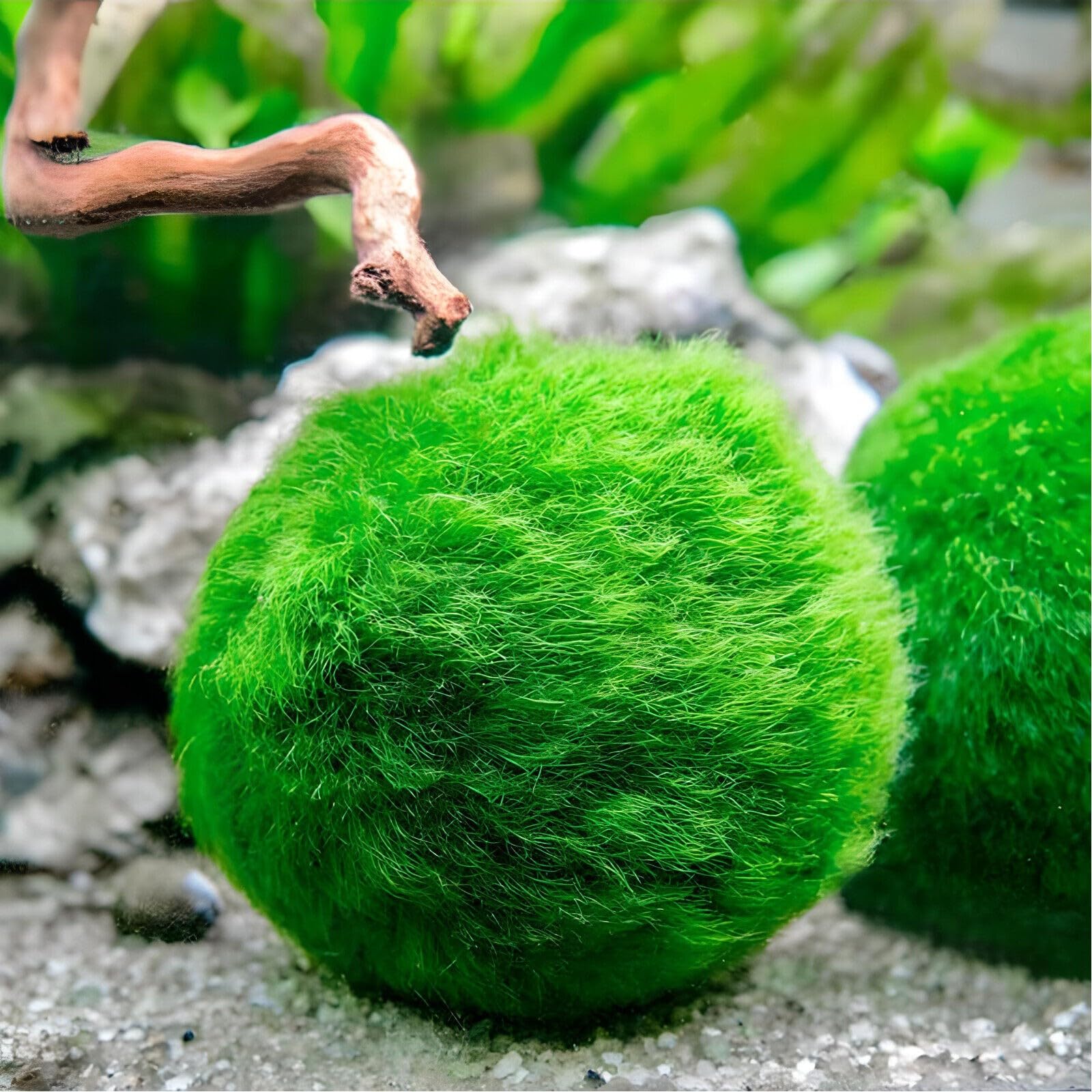 Marimo (2-3 cm) - Alga Palla Cladophora Aegagropila Muschio con Certificazione, Decorazione Naturale per Acquari, Terrari e Bomboniere - Spedizione sigillata 100% umidità (2 pezzi)