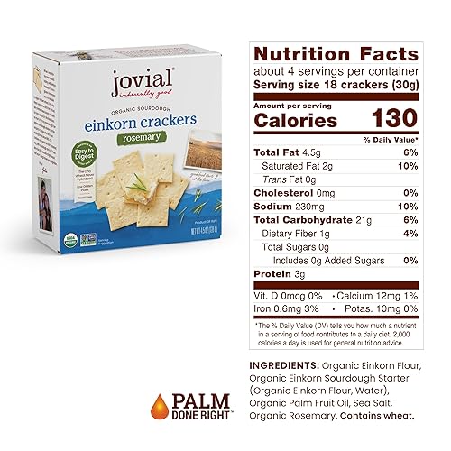 Miniatura 2 de Jovial Galletas de romero Einkorn de masa madre orgánica, galletas de masa madre, galletas para plato de queso, hechas con Einkorn, USDA orgánico,