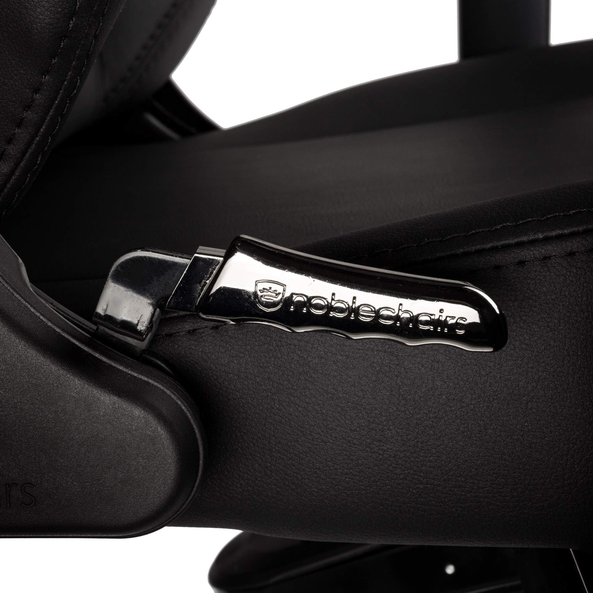 noblechairs Hero Black Edition - Hochwertiger und langlebiger Gaming Stuhl inklusive Kissen, atmungsaktives Kunstleder, Premium-Verarbeitung