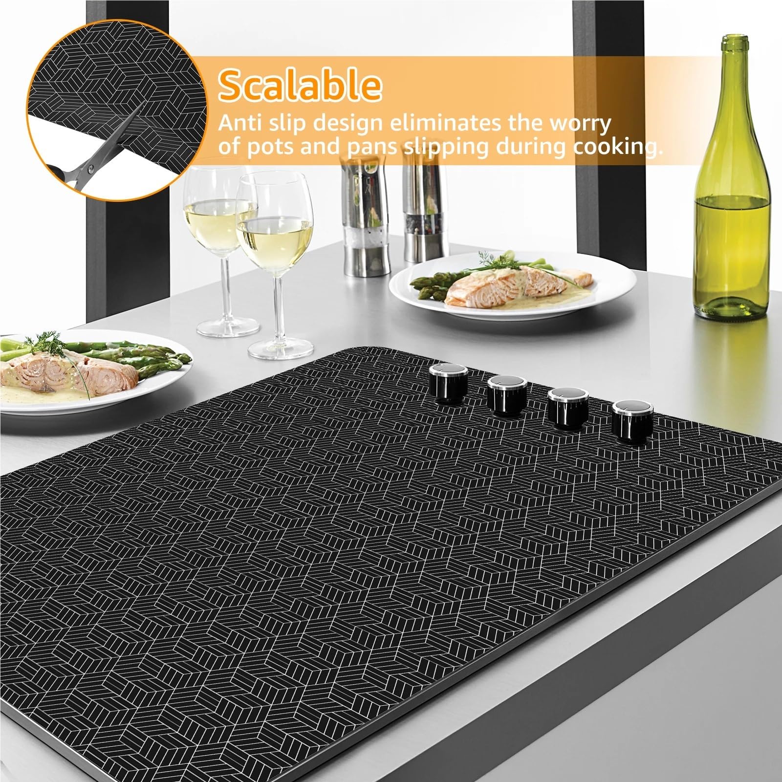 Alfombrilla Para Secar Utensilios Esteras for secar platos for cocina, estera for secar platos, estera grande for secar platos, estera for encimera, estera for escurrir platos Para Vajilla(Black 1)
