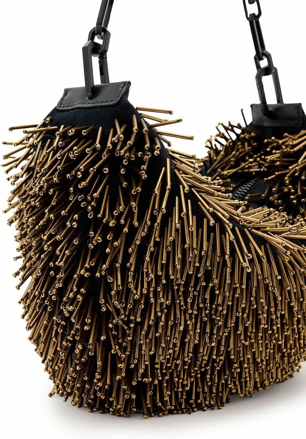 AllSaints Madea Chain Bead Bag Warm Brass/Black W399XB One Size