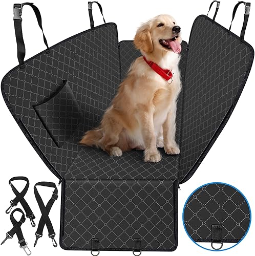 Funda de asiento de automóvil para perro para asiento trasero, funda de asiento para perro con bolsillo de almacenamiento, hamaca para perro,
