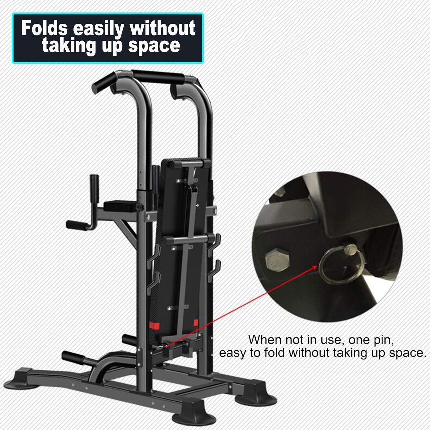 Power Tower Workout Pull Up & Dip Station Adjustable Multi-Function Home Gym Fitness Equipment