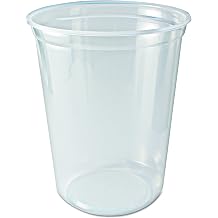 Pro-Kal PK32T-C 32 oz Capacity, 4.6" Top Width x 3.4" Bottom Width x 5.6" Height, Clear Polypropylene Microwavable Deli Container Case of 500