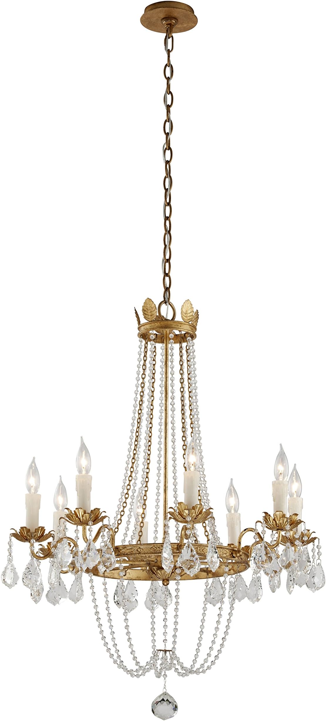 TroyLighting F5366 Eight Light Chandelier, 33.5" x 27.5", Gold Leaf Champ