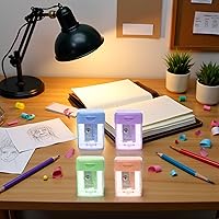 Vista 6 de 1 sacapuntas portátil de color aleatorio mini manual para estudiante oficina papelería sacapuntas