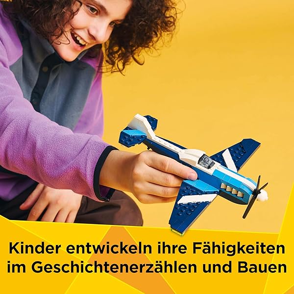 LEGO Creator 3in1 Flieger: Rennflugzeug Spielzeug - Umbaubar in Jet oder Hubschrauber Modell - Fahrzeug Bauset für Jungen und Mädchen ab 7 Jahren - Geschenkidee zum Geburtstag 31160 - 5