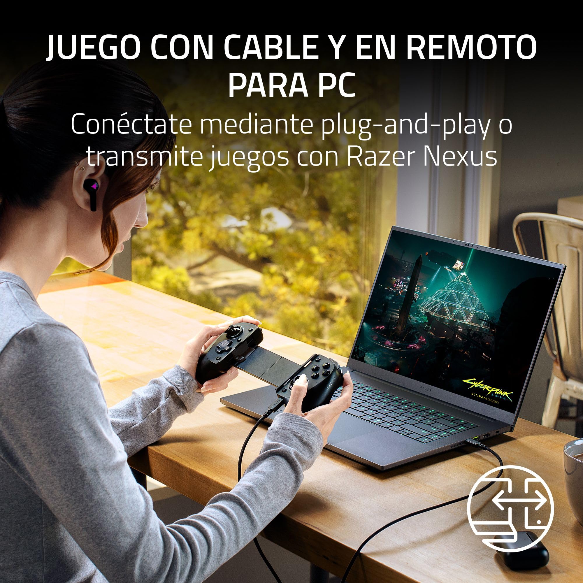 Razer Kishi V3 Phantom White - Mando móvil de tamaño Completo para Smartphones iPhone y Android - USB-C Plug-and-Play - Sticks analógicos Anti-Derive - 12 Botones - Haptics | Edición Phantom White