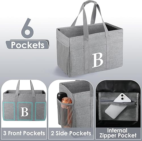 Miniatura 3 de Bolsa de lona extragrande para mujer, bolsas de comestibles, bolsas de compras reutilizables, plegable, bolsa de viaje de fin de semana con parte