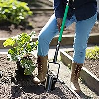 Vista 6 de Herramienta Plantadora de Bulbos, Sacabocados de Césped con Mango Largo y Base Dentada, Herramienta de Jardín 5 en 1 para Tapones de Césped