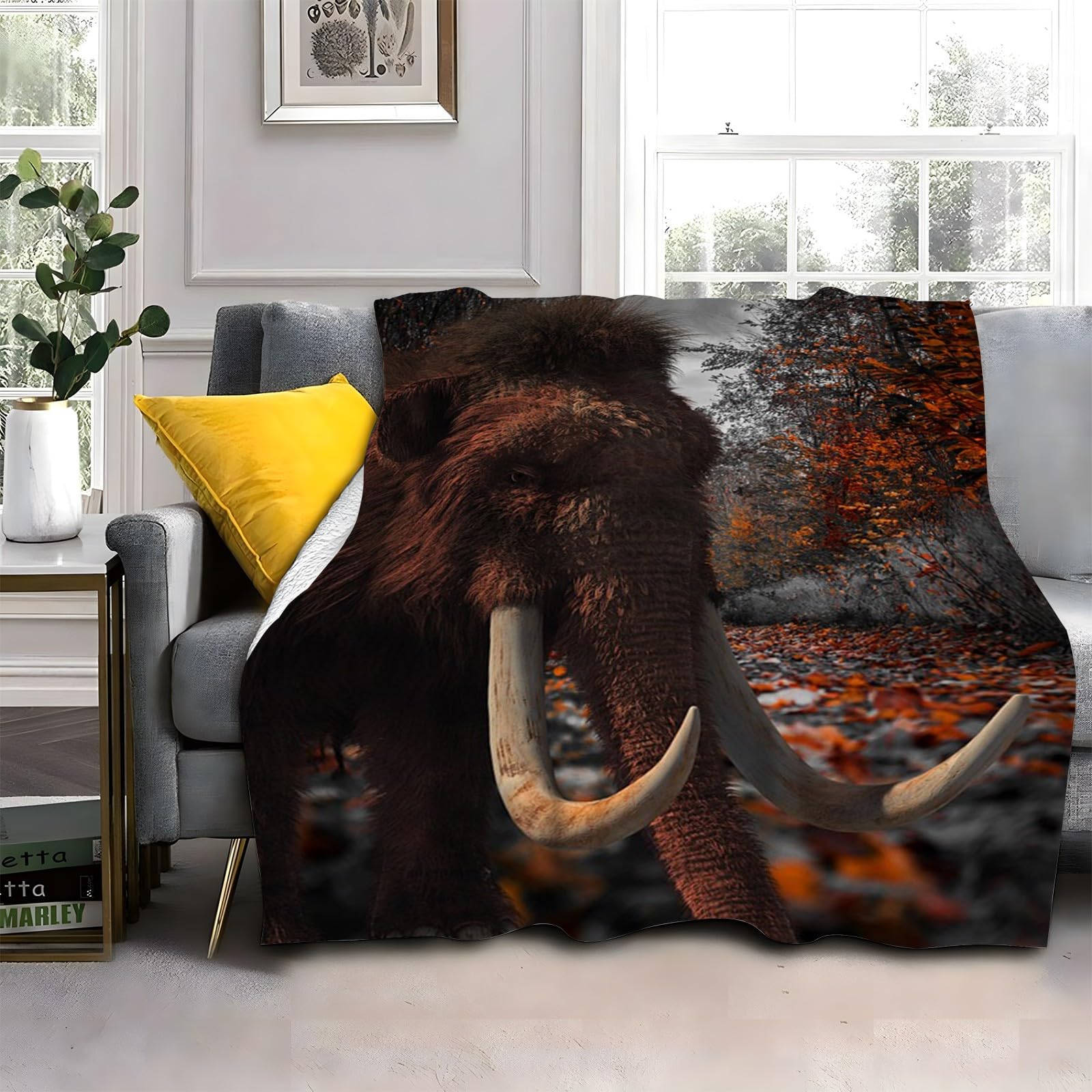Couverture polaire mammouth brun foncé plaid épais doux 180x200 pour lit et canapé cosy