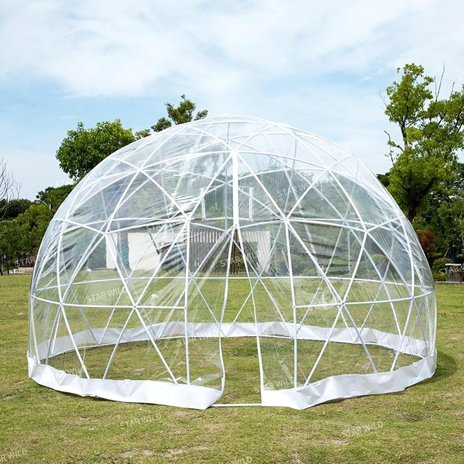 Transparent Igloo Dome with Door & Window, Geodesic Dome Greenhouse, Weatherproof Bubble Tent, Garden Dome Tents for Outdoor, Party, Backyard,Transparent (Transparent)