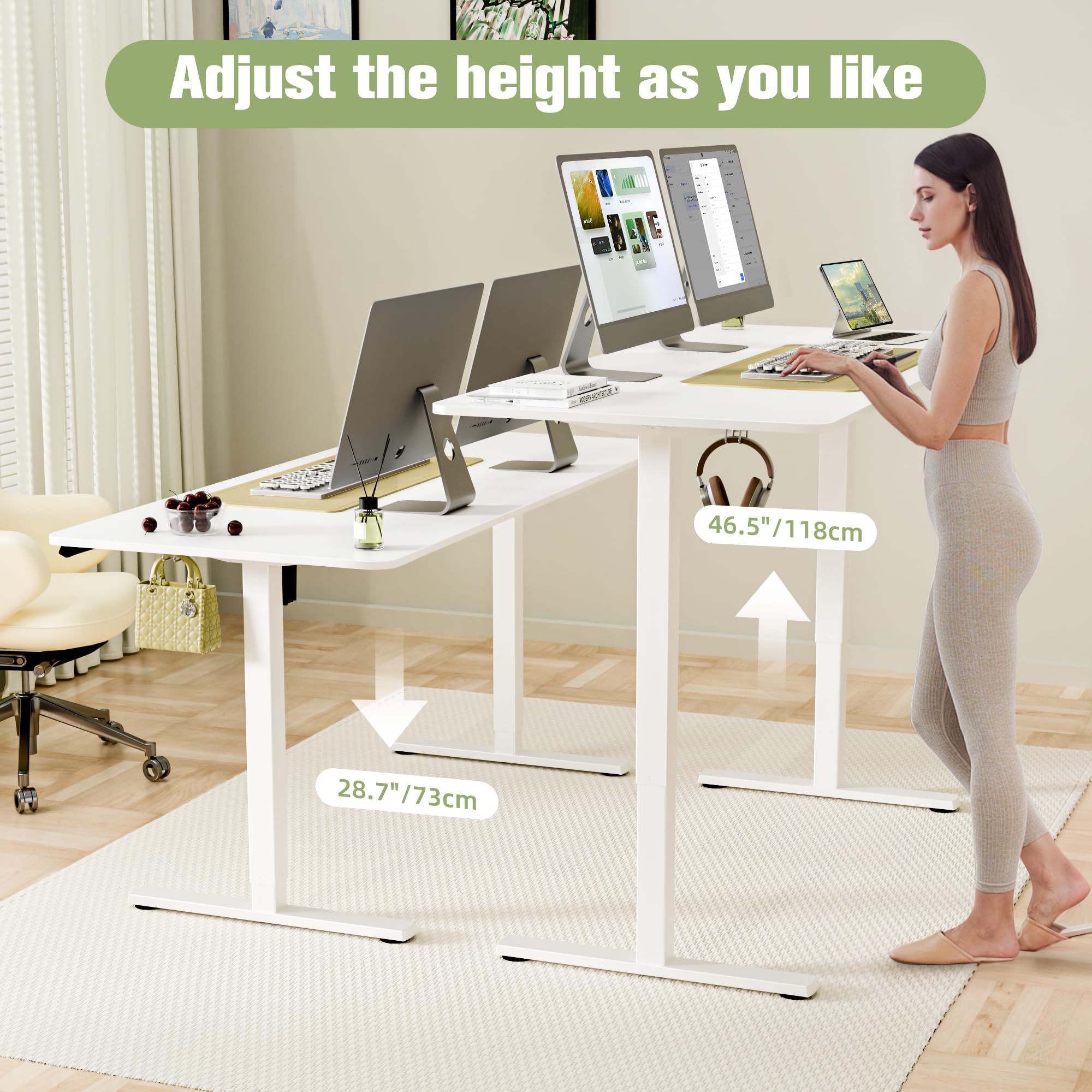 ERGOMAKER 63" Electric Standing Desk Gallery Image