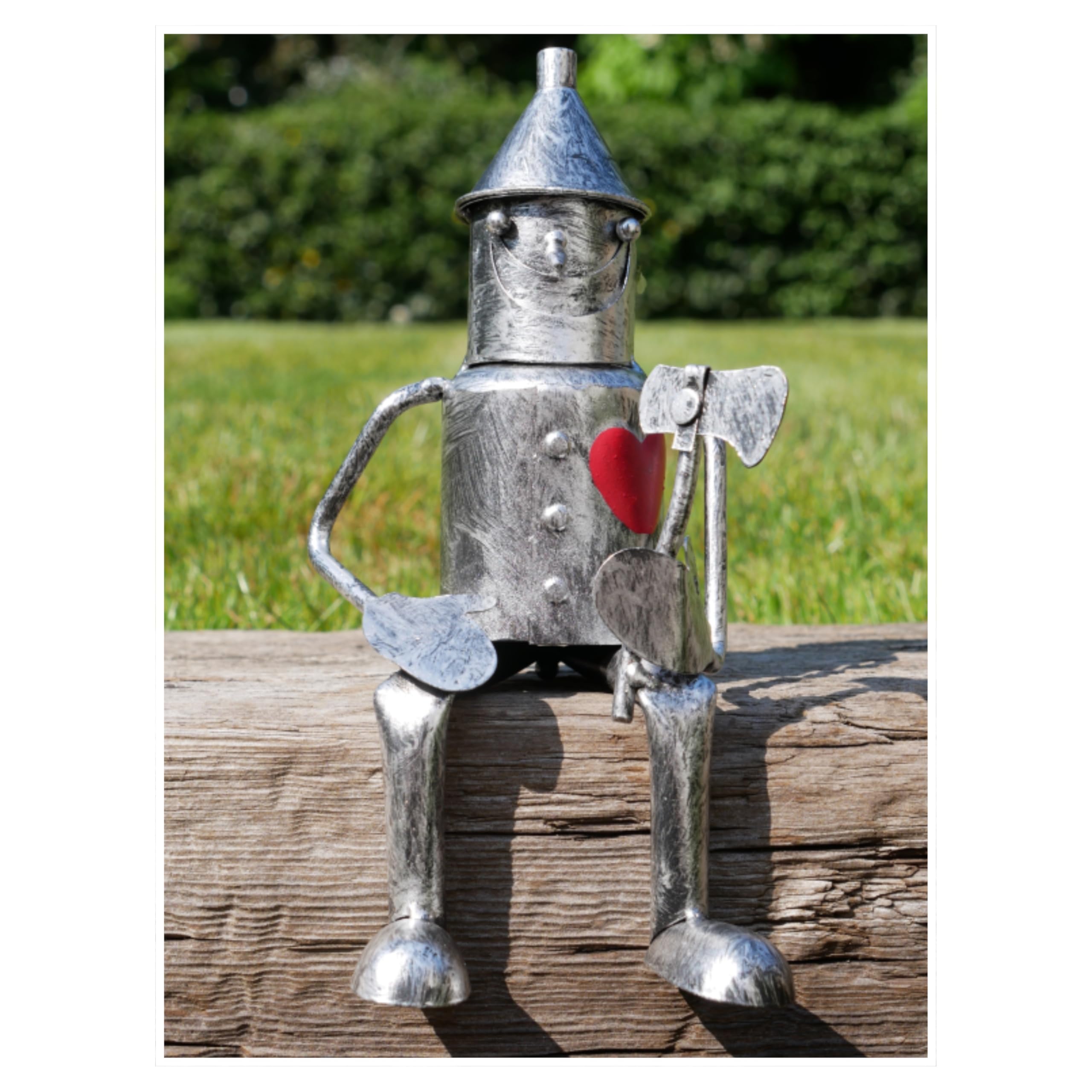 My Square Mile Tin Man 10 Year for Couple, Garden Metal Statue, Wizard of Oz, Suitable for Indoor/Outdoor Use (Mini Sitting (22cms))