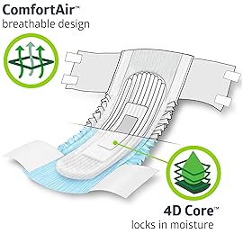 FitRight OptiFit Extra Adult Briefs, Incontinence Diapers with Tabs, Moderate Absorbency, Medium, 32 to 44, 20 Count