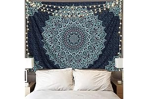 Edeesky Black Blue Mandala Navy Blue Tapestry